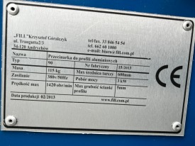 PIŁA / PRZECINARKA DO ROLET ZEWNĘTRZNYCH FILL 90  ROK 2013