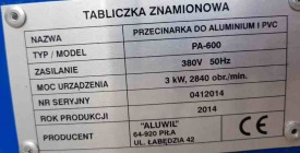 PIŁA / PRZECINARKA DO ROLET ZEWNĘTRZNYCH ALUWIL PA-600 ROK 2014