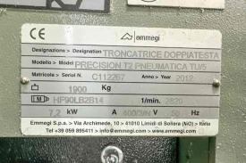 PIŁA  AUTOMATYCZNA DWUGŁOWICOWA  EMMEGI PRECISION T2 PNEUMATICA TU/5 ROK 2012