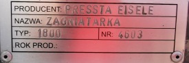 ZAGNIATARKA / ZACISKARKA PRESSTA EISELE 1800